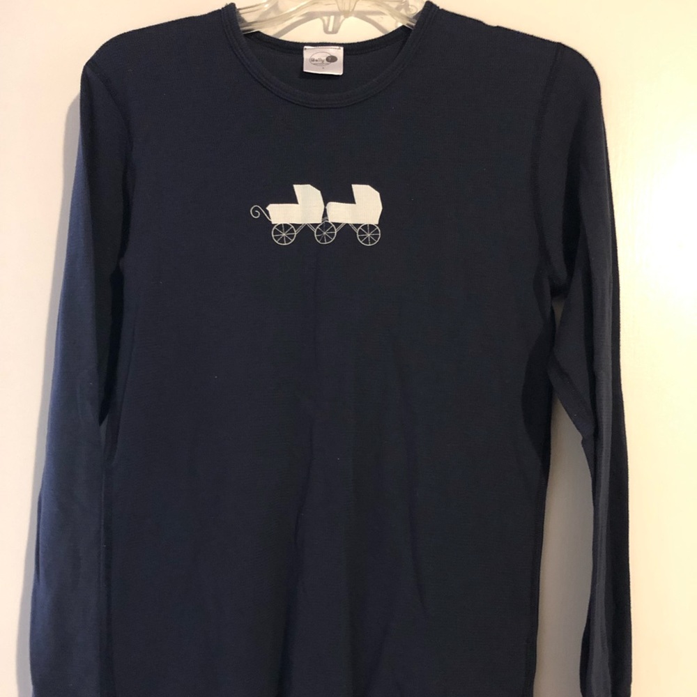 Twins? Blue Thermal Maternity Top for Pregnancy